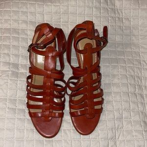 EUC ANNE KLEIN IFLEX ANKLE STRAPPY SANDALS SZ 9.5